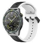 For Huawei Watch GT3 SE 22mm Convex Loop Two-Color Silicone Watch Band(Black+White)