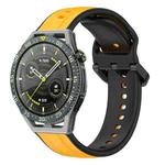 For Huawei Watch GT3 SE 22mm Convex Loop Two-Color Silicone Watch Band(Yellow+Black)