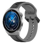 For Huawei Watch GT3 Pro 46mm 22mm Convex Loop Two-Color Silicone Watch Band(Black+Grey)