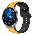 For Huawei Watch GT3 Pro 46mm 22mm Convex Loop Two-Color Silicone Watch Band(Yellow+Black)