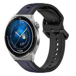 For Huawei Watch GT3 Pro 46mm 22mm Convex Loop Two-Color Silicone Watch Band(Midnight Blue+Black)