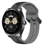 For Huawei Watch Buds 22mm Convex Loop Two-Color Silicone Watch Band(Black+Grey)