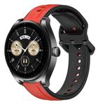 For Huawei Watch Buds 22mm Convex Loop Two-Color Silicone Watch Band(Red+Black)