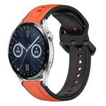 For Huawei Watch GT3 46mm 22mm Convex Loop Two-Color Silicone Watch Band(Orange+Black)