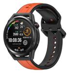 For Huawei Watch GT Runner 22mm Convex Loop Two-Color Silicone Watch Band(Orange+Black)