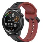 For Huawei Watch GT Runner 22mm Convex Loop Two-Color Silicone Watch Band(Black+Red)