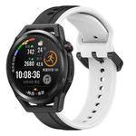 For Huawei Watch GT Runner 22mm Convex Loop Two-Color Silicone Watch Band(Black+White)