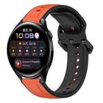 For Huawei Watch 3 22mm Convex Loop Two-Color Silicone Watch Band(Orange+Black)