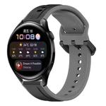 For Huawei Watch 3 22mm Convex Loop Two-Color Silicone Watch Band(Black+Grey)