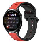 For Huawei Watch 3 22mm Convex Loop Two-Color Silicone Watch Band(Red+Black)