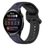 For Huawei Watch 3 22mm Convex Loop Two-Color Silicone Watch Band(Midnight Blue+Black)
