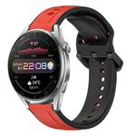 For Huawei Watch 3 Pro 22mm Convex Loop Two-Color Silicone Watch Band(Red+Black)