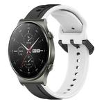 For Huawei GT2 Pro 22mm Convex Loop Two-Color Silicone Watch Band(Black+White)