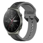 For Huawei GT2 Pro 22mm Convex Loop Two-Color Silicone Watch Band(Black+Grey)