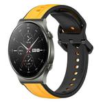 For Huawei GT2 Pro 22mm Convex Loop Two-Color Silicone Watch Band(Yellow+Black)