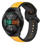 For Huawei Watch GT 2E 22mm Convex Loop Two-Color Silicone Watch Band(Yellow+Black)