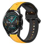 For Huawei GT2 46mm 22mm Convex Loop Two-Color Silicone Watch Band(Yellow+Black)