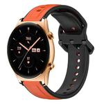 For Honor Watch GS 3 22mm Convex Loop Two-Color Silicone Watch Band(Orange+Black)