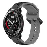 For Honor Watch GS Pro 22mm Convex Loop Two-Color Silicone Watch Band(Black+Grey)