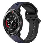 For Honor Watch GS Pro 22mm Convex Loop Two-Color Silicone Watch Band(Midnight Blue+Black)