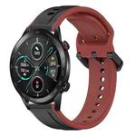 For Honor Magic Watch 2 46mm 22mm Convex Loop Two-Color Silicone Watch Band(Black+Red)