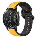 For Honor Magic Watch 2 46mm 22mm Convex Loop Two-Color Silicone Watch Band(Yellow+Black)