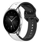 For Xiaomi Watch S2 42mm 22mm Convex Loop Two-Color Silicone Watch Band(White+Black)