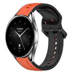 For Xiaomi Watch S2 42mm 22mm Convex Loop Two-Color Silicone Watch Band(Orange+Black)