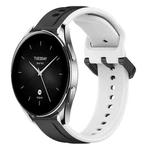 For Xiaomi Watch S2 42mm 22mm Convex Loop Two-Color Silicone Watch Band(Black+White)
