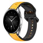 For Xiaomi Watch S2 42mm 22mm Convex Loop Two-Color Silicone Watch Band(Yellow+Black)