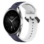 For Xiaomi Watch S2 42mm 22mm Convex Loop Two-Color Silicone Watch Band(Midnight Blue+White)