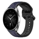 For Xiaomi Watch S2 42mm 22mm Convex Loop Two-Color Silicone Watch Band(Midnight Blue+Black)