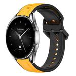 For Xiaomi Watch S2 46mm 22mm Convex Loop Two-Color Silicone Watch Band(Yellow+Black)