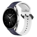 For Xiaomi Watch S2 46mm 22mm Convex Loop Two-Color Silicone Watch Band(Midnight Blue+White)