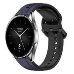 For Xiaomi Watch S2 46mm 22mm Convex Loop Two-Color Silicone Watch Band(Midnight Blue+Black)