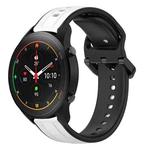 For Xiaomi MI Watch S1 Pro 22mm Convex Loop Two-Color Silicone Watch Band(White+Black)