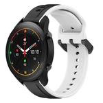 For Xiaomi MI Watch S1 Pro 22mm Convex Loop Two-Color Silicone Watch Band(Black+White)