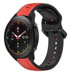 For Xiaomi MI Watch S1 Pro 22mm Convex Loop Two-Color Silicone Watch Band(Red+Black)