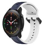 For Xiaomi MI Watch S1 Pro 22mm Convex Loop Two-Color Silicone Watch Band(Midnight Blue+White)