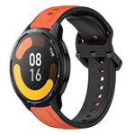 For Xiaomi Watch S1 Active 22mm Convex Loop Two-Color Silicone Watch Band(Orange+Black)