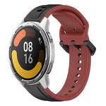 For Xiaomi MI Watch Color 2 22mm Convex Loop Two-Color Silicone Watch Band(Black+Red)