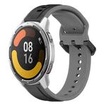 For Xiaomi MI Watch Color 2 22mm Convex Loop Two-Color Silicone Watch Band(Black+Grey)