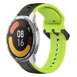 For Xiaomi MI Watch Color 2 22mm Convex Loop Two-Color Silicone Watch Band(Black+Lime)