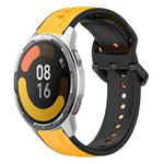 For Xiaomi MI Watch Color 2 22mm Convex Loop Two-Color Silicone Watch Band(Yellow+Black)