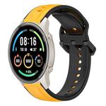 For Xiaomi MI Watch Sport 22mm Convex Loop Two-Color Silicone Watch Band(Yellow+Black)