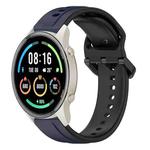 For Xiaomi MI Watch Sport 22mm Convex Loop Two-Color Silicone Watch Band(Midnight Blue+Black)