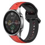 For Xiaomi MI Watch Color 22mm Convex Loop Two-Color Silicone Watch Band(Red+Black)
