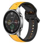 For Xiaomi MI Watch Color 22mm Convex Loop Two-Color Silicone Watch Band(Yellow+Black)