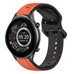 For Xiaomi Haylou RT2 LS10 22mm Convex Loop Two-Color Silicone Watch Band(Orange+Black)