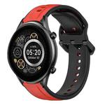 For Xiaomi Haylou RT2 LS10 22mm Convex Loop Two-Color Silicone Watch Band(Red+Black)